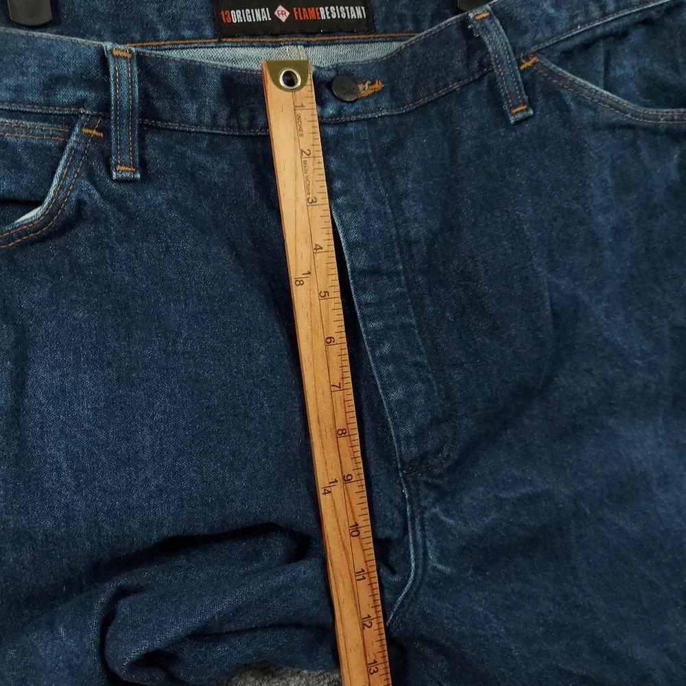 Wrangler FR 13MWZ Jeans‎ 38x34 Blue Dark Wash High Rise Bootcut Flame Resistant